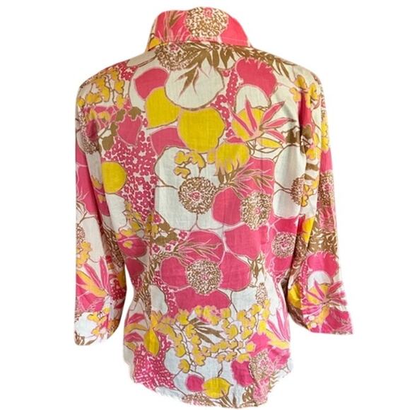 Express Design Studio Floral Button-Up Shirt Women’s Large - Picture 4 of 6